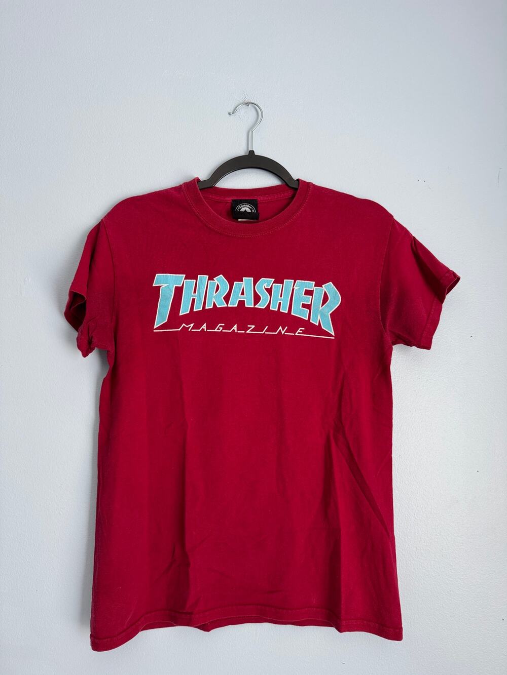 Thrasher Magazine Skateboarding Logo T-Shirt Red Blue Men's Small S